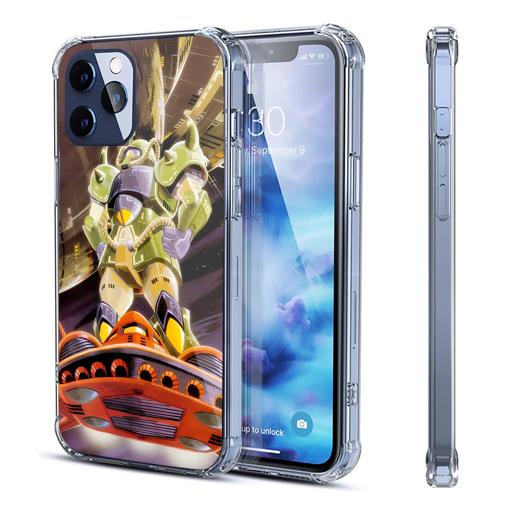 （画像用） 機動戦士ガンダム Mobile Suit Gundam 【iPhone 12シリーズ対応】透明スマホケース（クリアソフトケース）